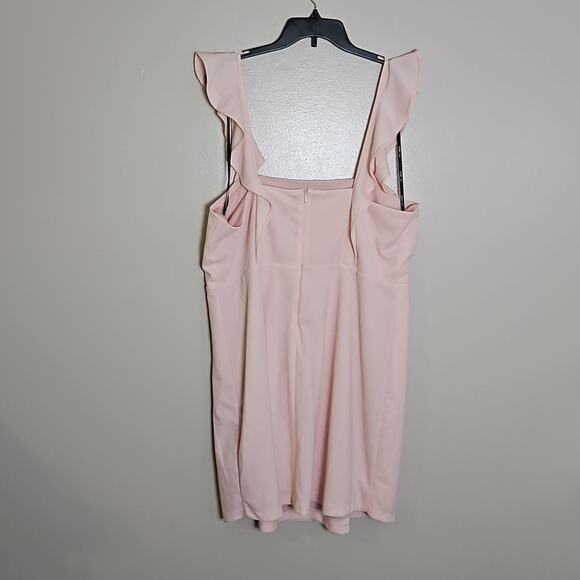 NWT BCBG Paris Short Ruffle Dress Sz XXL in Rose Quartz - Picture 7 of 8
